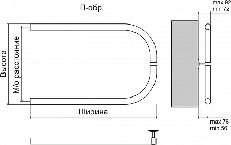 Эконом П-обр AISI 32х2 500х500 Полотенцесушитель  TERMINUS Комсомольск-на-Амуре - фото 3