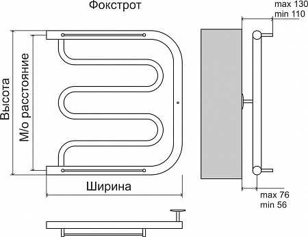 Фокстрот AISI 32х2 500х400 Полотенцесушитель  TERMINUS Комсомольск-на-Амуре - фото 4