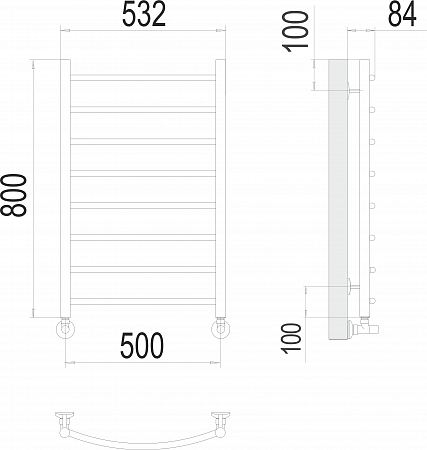 Классик П8 500х800 Полотенцесушитель  TERMINUS Комсомольск-на-Амуре - фото 3