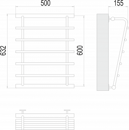 Каскад П5 600х500 Полотенцесушитель  TERMINUS Комсомольск-на-Амуре - фото 3 Каскад П5 600х500 Полотенцесушитель  TERMINUS Комсомольск-на-Амуре - фото 3