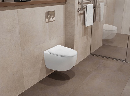 Подвесной унитаз безободковый Terminus Енисей Monolit 560х390 белый Комсомольск-на-Амуре - фото 1