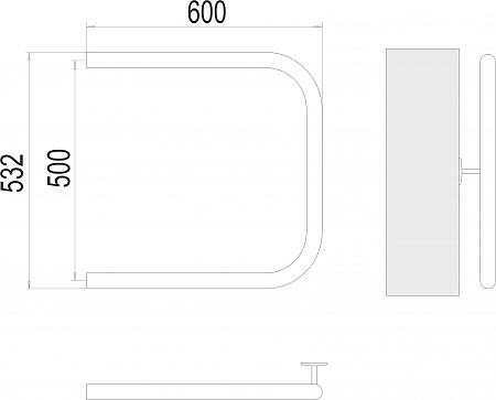 П-обр AISI 32х2 500х600 Полотенцесушитель  TERMINUS Комсомольск-на-Амуре - фото 3