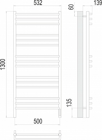 Прато П15 500х1300 электро (sensor quick touch) Полотенцесушитель  TERMINUS Комсомольск-на-Амуре - фото 3