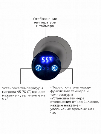 Аккорд П5 500х800 электро Полотенцесушитель TERMINUS Оружейная сталь Комсомольск-на-Амуре - фото 4