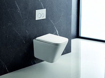 Подвесной унитаз безободковый Terminus Ватикан Monolit 490х340 белый Комсомольск-на-Амуре - фото 1